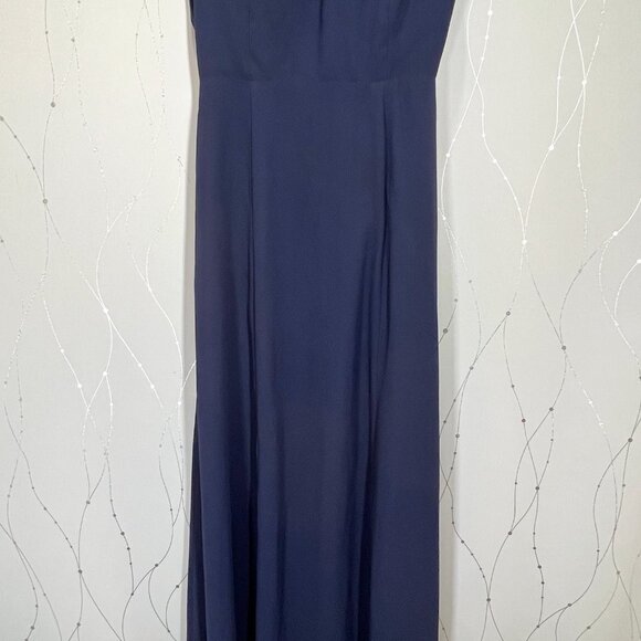 BHLDN Anthropologie Diana Navy Ruffle Maxi Gown $200 - Picture 8 of 12
